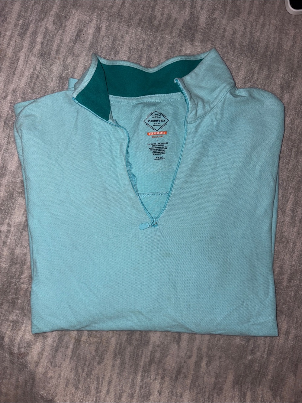 St. John's Bay Men's Aqua Quarter-Zip Pullovers